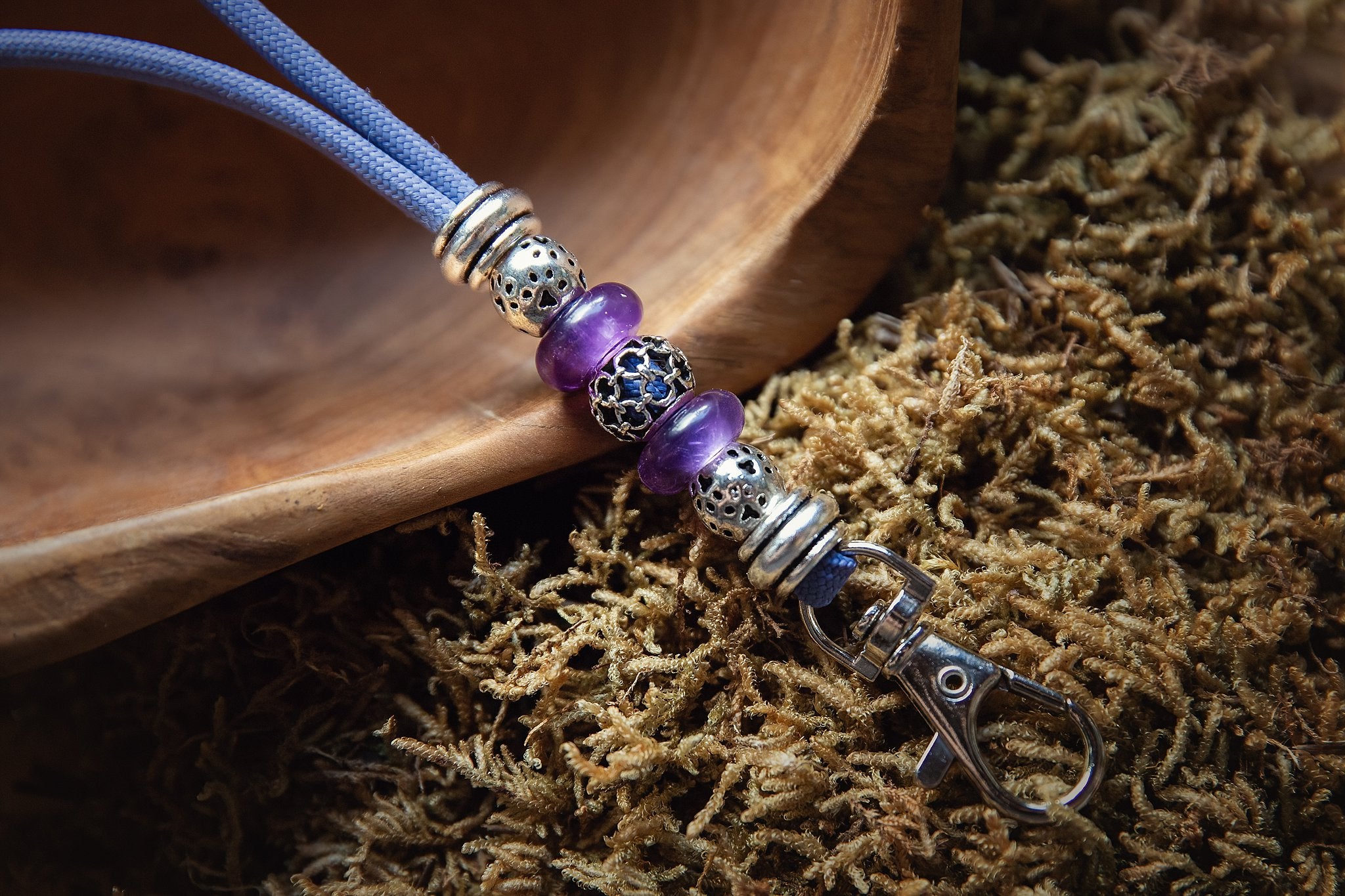 Fluitkoord Lila met Amethist kralen